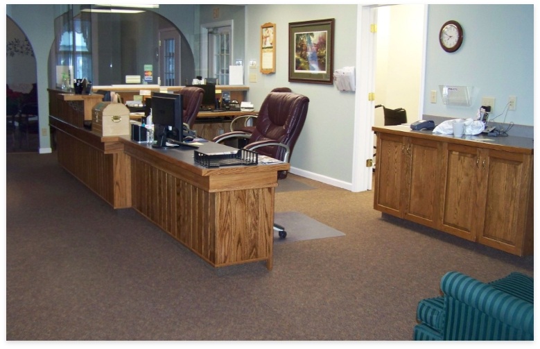 Dental office reception desk