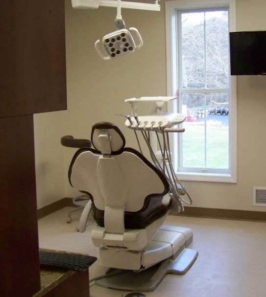Exam room where dental services are offered